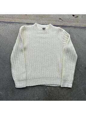 Vintage 80s cream white knit sweater size medium knitwear